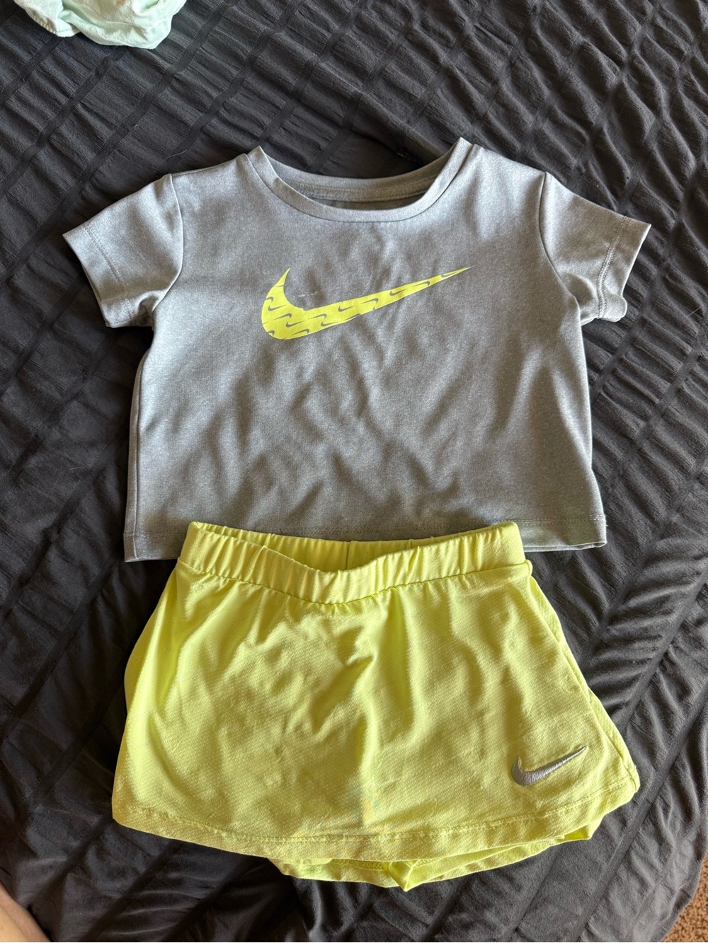 Nike Gray Tee with Neon Yellow Swoosh